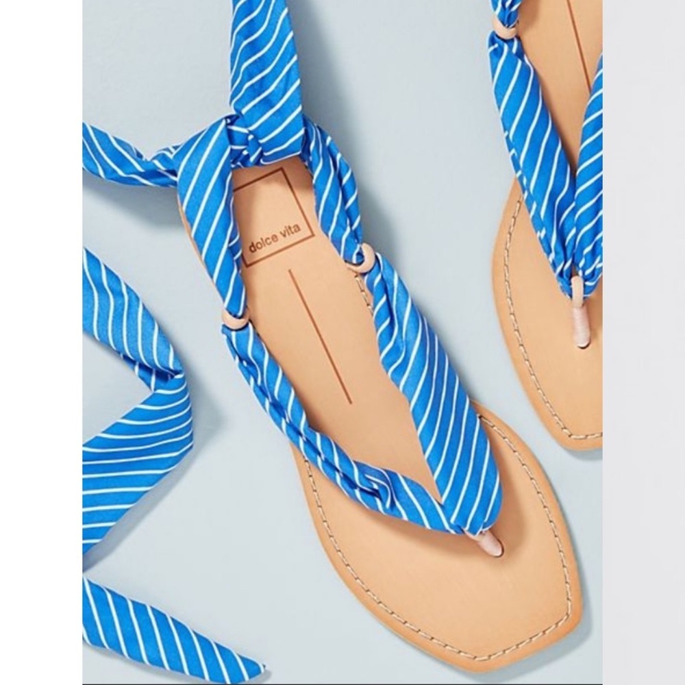 Dolce Vita Henlee (Blue) Ribbon Bandanna Tie Ankle Sandals - Picture 4 of 8